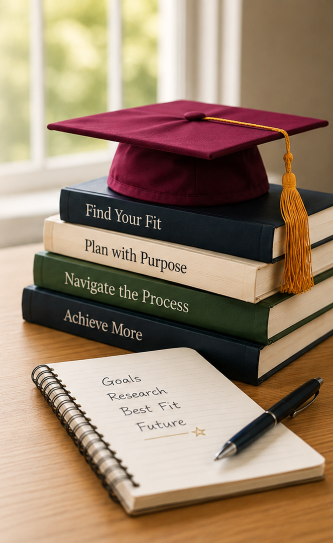 Graduation cap on a stack of books
